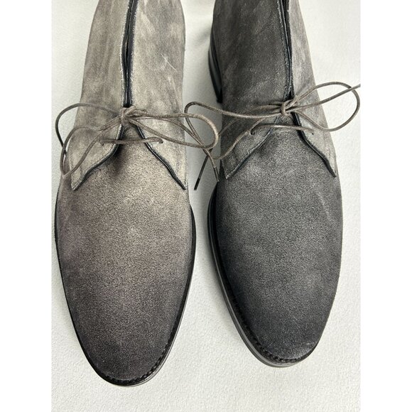 Santoni Italy Men's Suede Lace Up Chukka Ankle Boots in Gray - Sz 10 - Picture 4 of 11